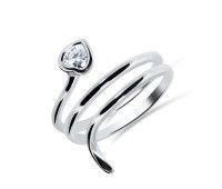 Heart Shape Silver Rings NSR-2451